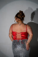 CHERRY Lace Up Corset Top