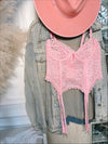 VIVI Pink Demi Cup Lace Bustier