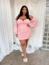 CANDY Pink Ruched Dress