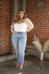NIKKIE White Sheer Sleeve Top