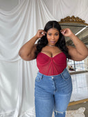 KALI Merlot Sheer Mesh Corset