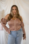 QUINN Rose Gold top with sleeves