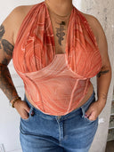 MARLEY Mesh Swirl Halter Top