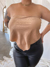 COCO Tan Leopard Satin Bandana Top