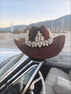 SIERRA Brown Rhinestone Pearl Cowboy Hat